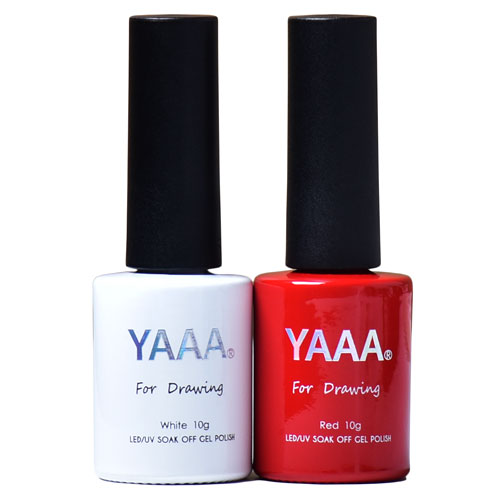 YAAA GEL POLISH SET (WHITE+RED)  Ʈ (ȭƮ+) 10g  (ÿ)